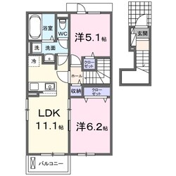 六十谷駅 バス7分  川永団地下車：停歩5分 2階の物件間取画像